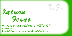 kalman fesus business card